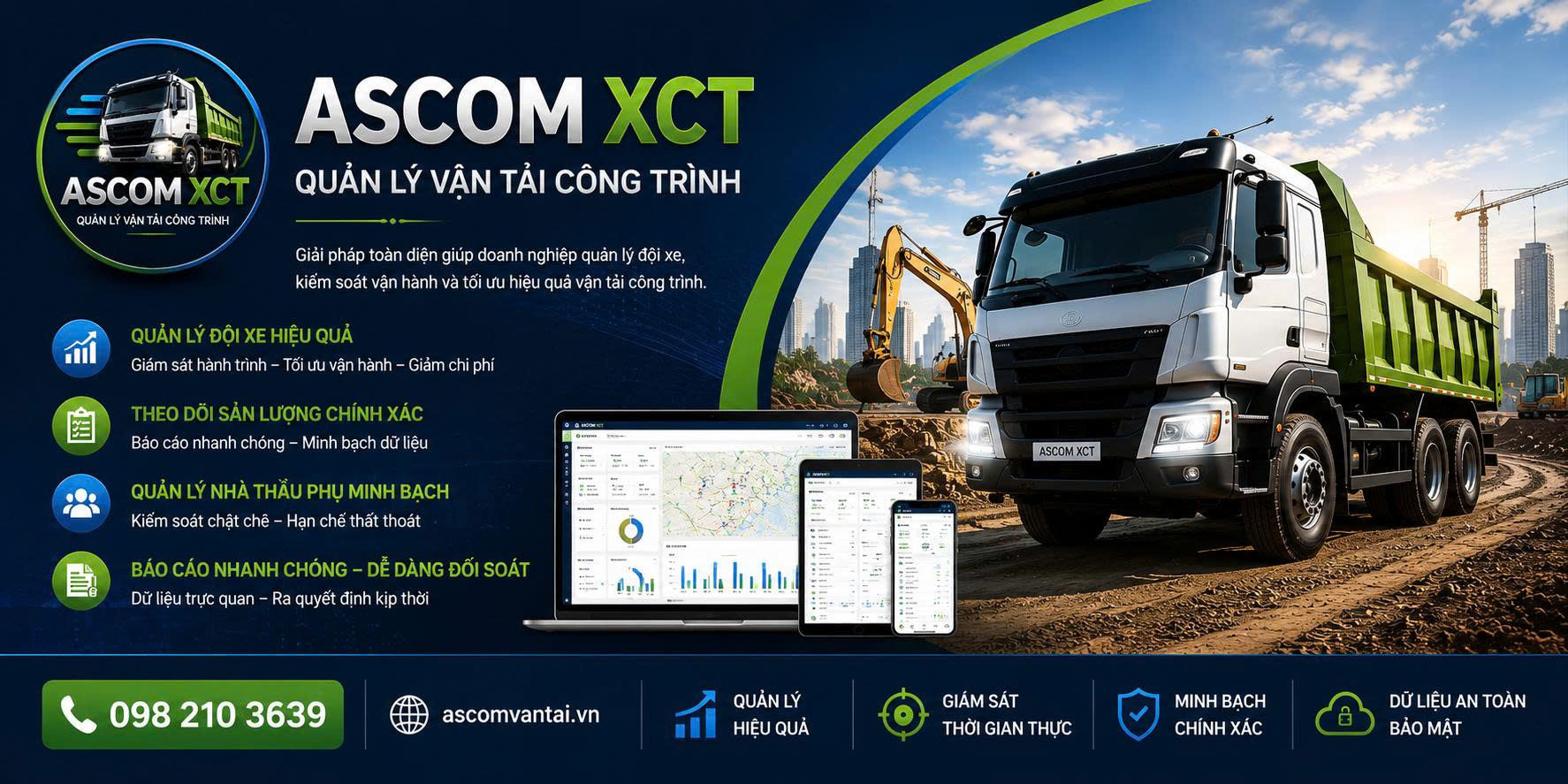 ASCOM XCT – Phần mềm quản lý vận tải công trình